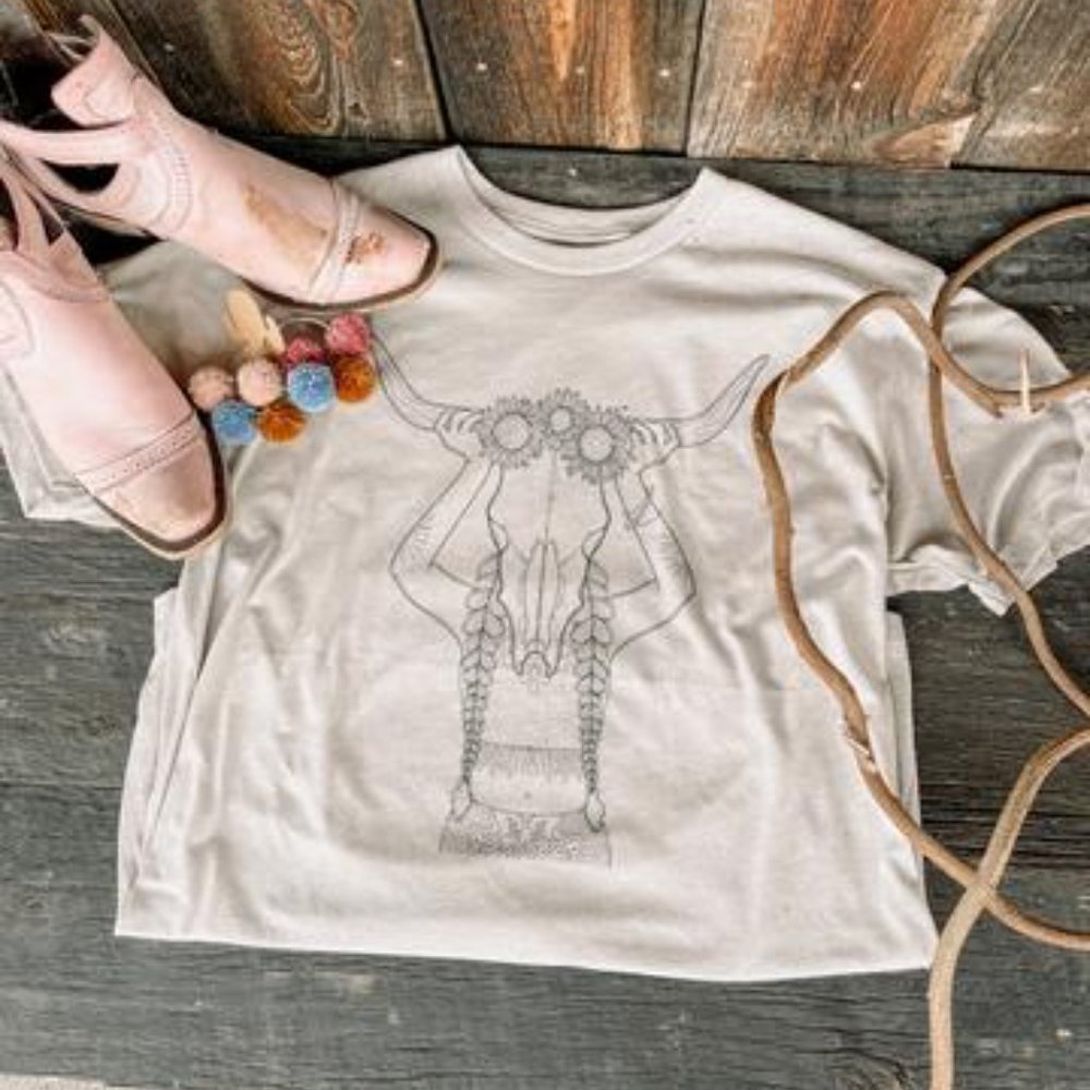 COWGIRL Handmade Original Hand Drawn Cactus Graphic Tee - Picture 2 of 4